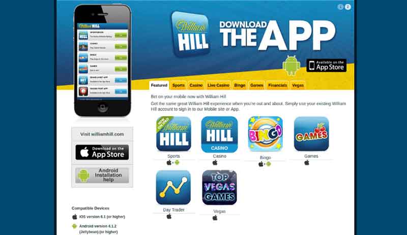 william hill mobile app